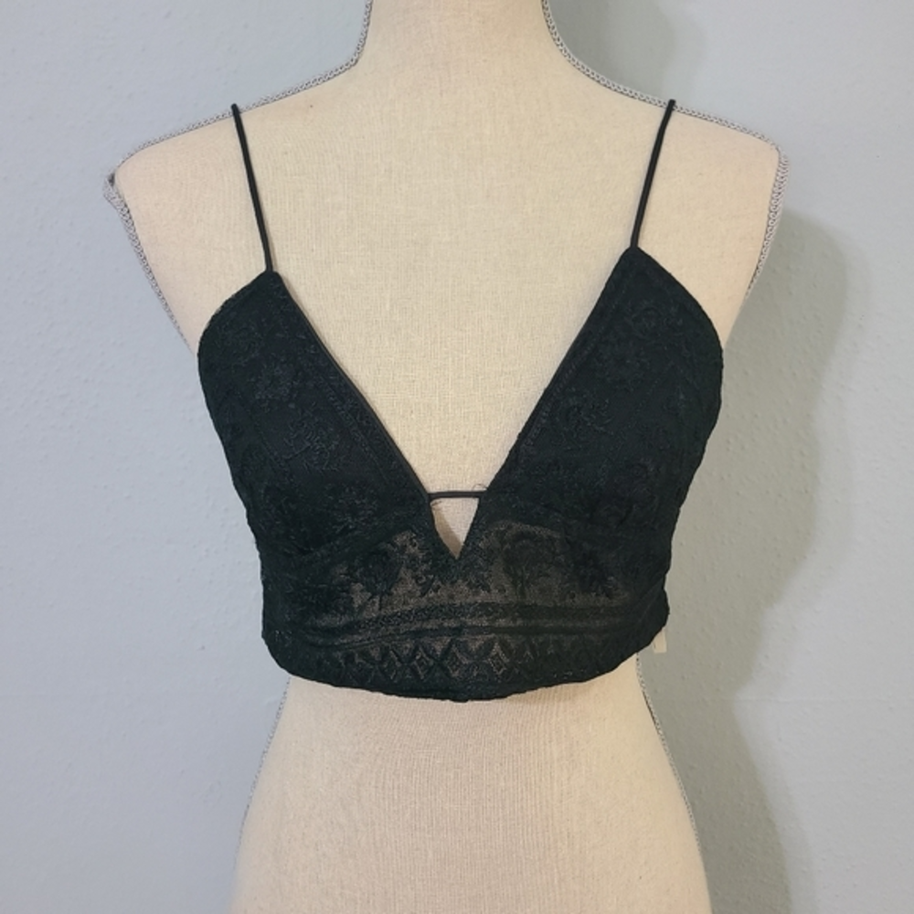 NWT Free People Elsie Embroidered Plunge Bralette‎